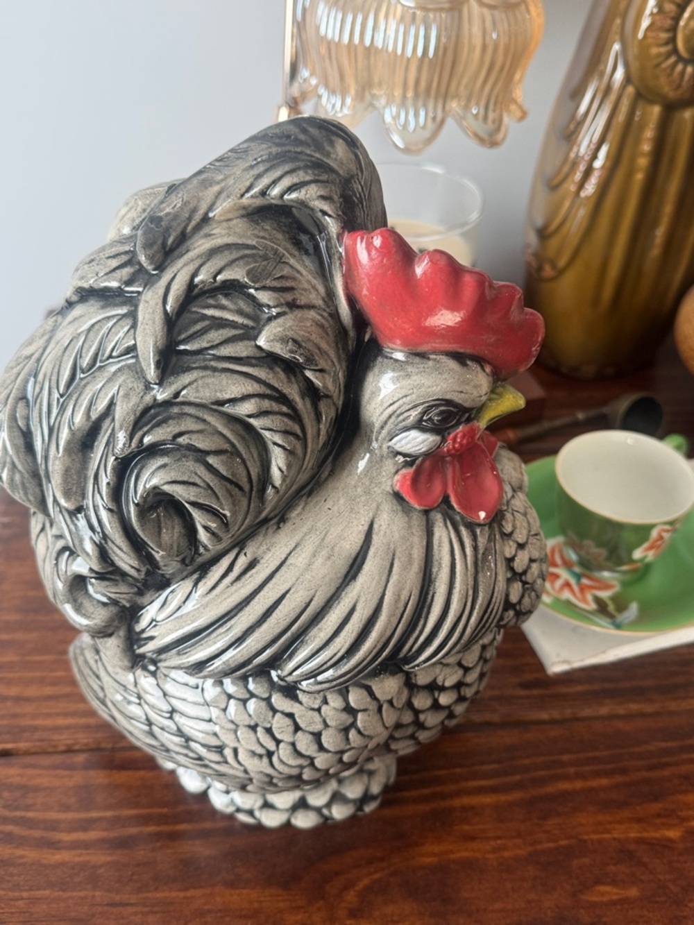 Vintage 1960’s Decorative Ceramic Rooster Chicken Figurine - Handpainted - Picture 7 of 8